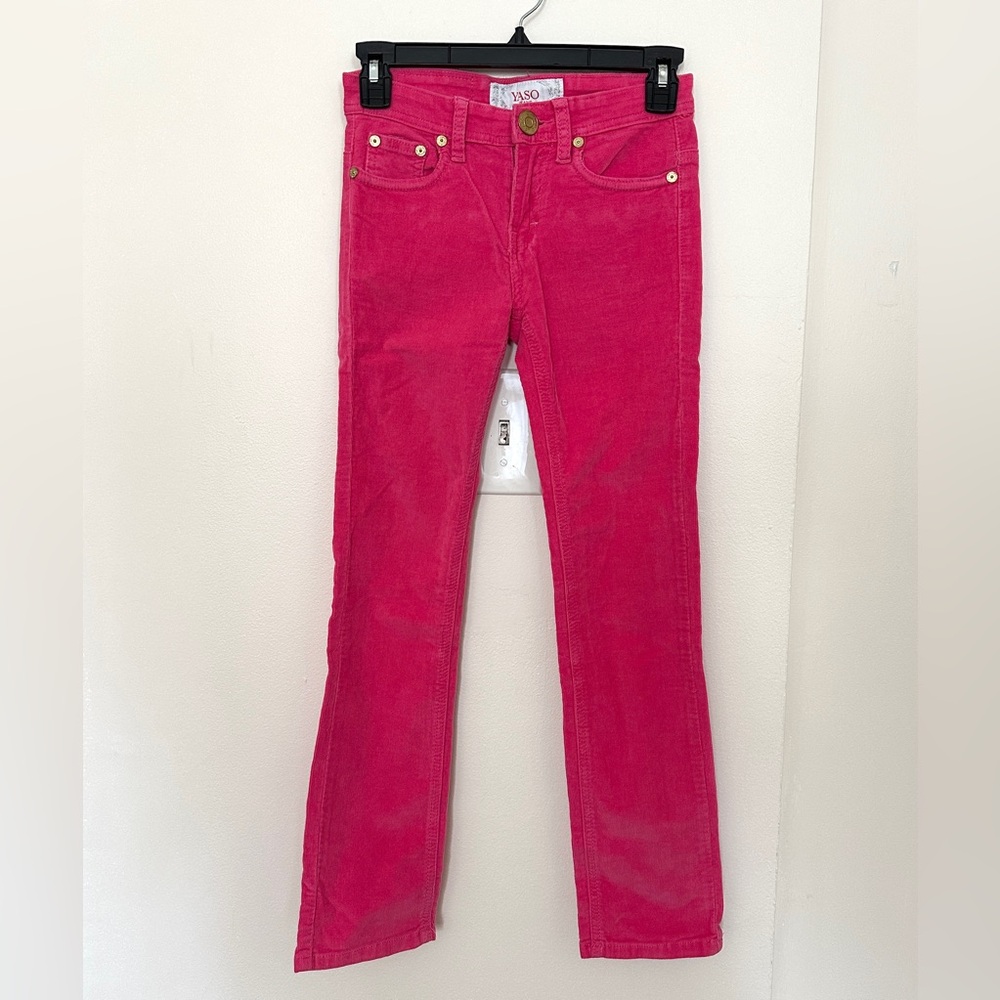 Girls Hot Pink Skinny Corduroy Pants